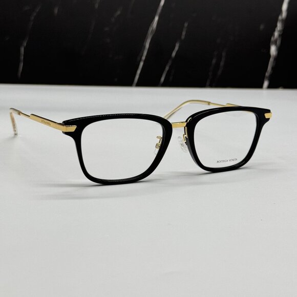 NEW BOTTEGA VENETA BV1075OA 001 SQUARE GOLD/BLACK WOMEN EYEGLASSES - Picture 1 of 9